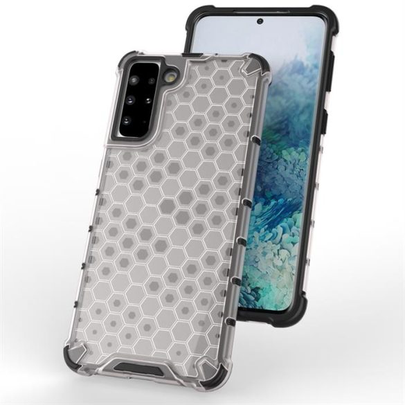 Honeycomb tok páncél telefontok TPU Bumper Samsung Galaxy S21 + 5G (S21 Plus 5G) fekete