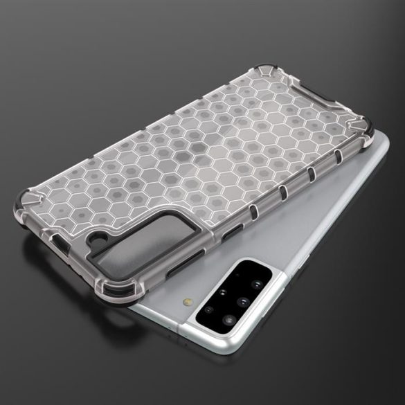 Honeycomb tok páncél telefontok TPU Bumper Samsung Galaxy S21 + 5G (S21 Plus 5G) fekete