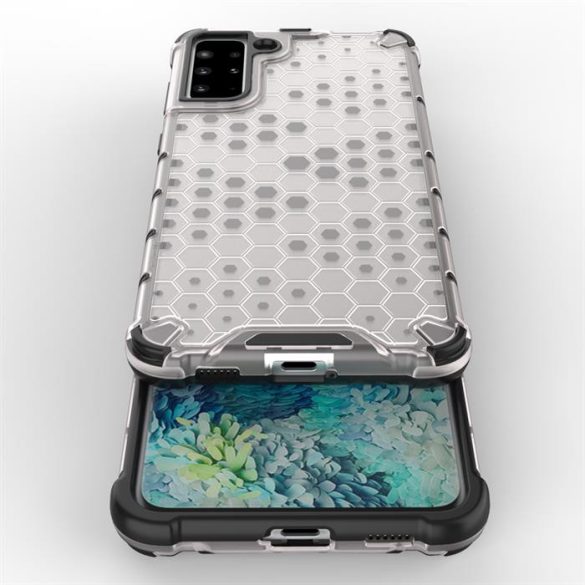 Honeycomb tok páncél telefontok TPU Bumper Samsung Galaxy S21 + 5G (S21 Plus 5G) fekete