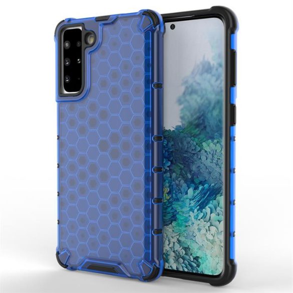 Honeycomb tok páncél telefontok TPU Bumper Samsung Galaxy S21 + 5G (S21 Plus 5G) kék