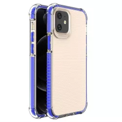   Spring Armor világos TPU gél masszív védőburkolat színes kerettel iPhone 12 mini kék telefontok