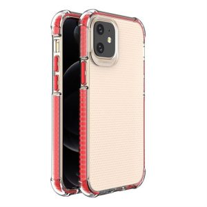 Spring Armor világos TPU gél masszív védőburkolat színes kerettel iPhone 12 mini piros telefontok