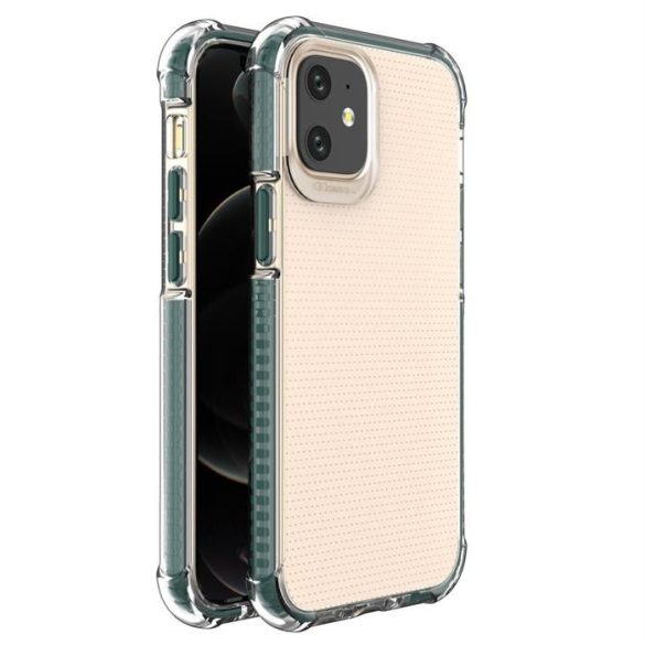 Spring Armor világos TPU gél masszív védőburkolat színes kerettel iPhone 12 mini zöld telefontok