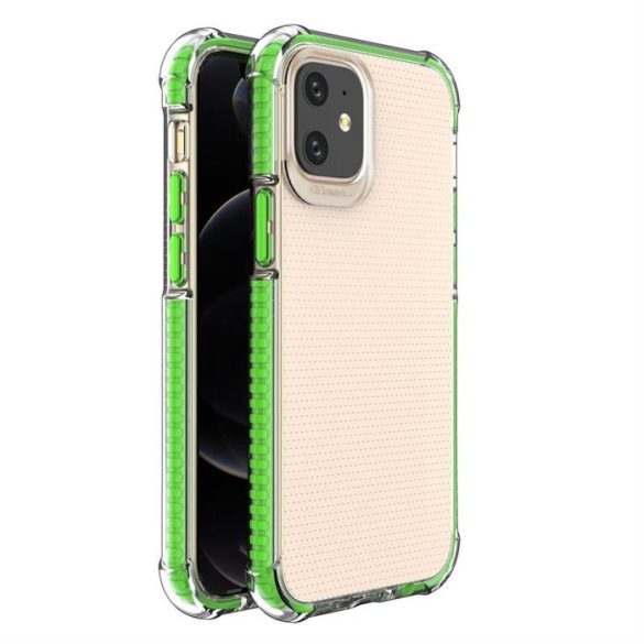 Spring Armor világos TPU gél masszív védőburkolat színes kerettel iPhone 12 mini zöld telefontok