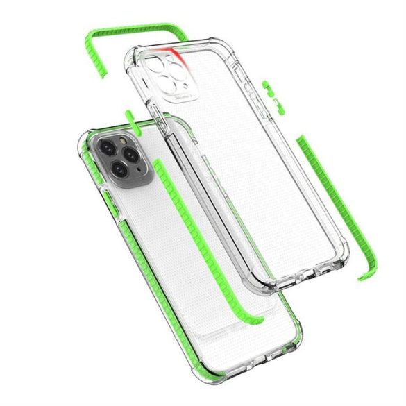 Spring Armor világos TPU gél masszív védőburkolat színes kerettel iPhone 11 Pro Max kék telefontok