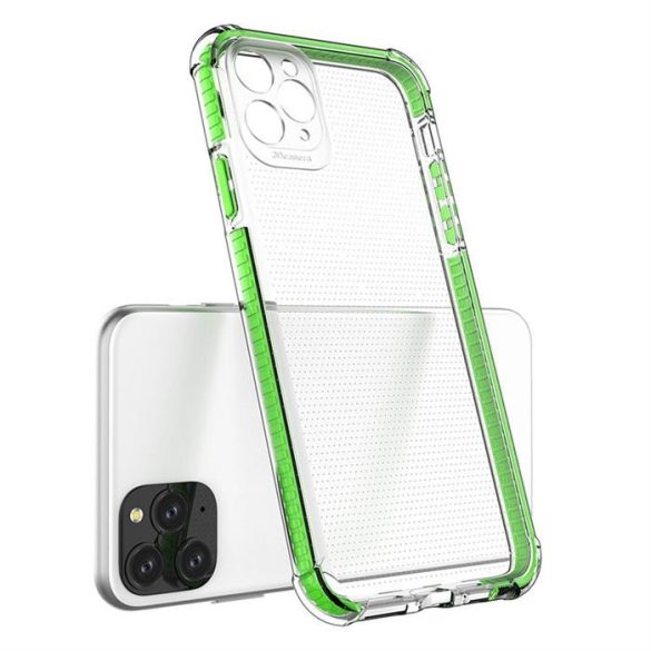 Spring Armor világos TPU gél masszív védőburkolat színes kerettel iPhone 11 Pro Max kék telefontok