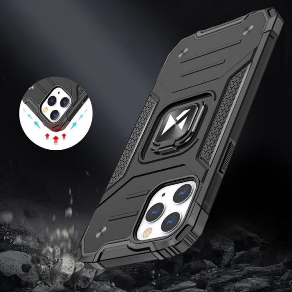 Wozinsky Ring Armor tok kitámasztható Kemény tok iPhone 12 Pro Max piros