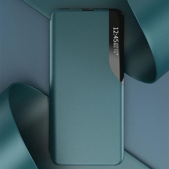 Eco Leather View tok elegáns Bookcase kihajtható tok kitámasztóval a Xiaomi Poco M3 / Xiaomi redmi 9T kék