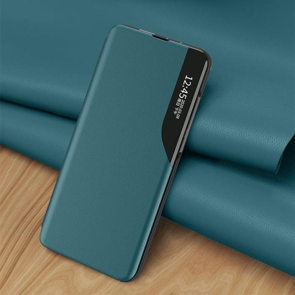 Eco Leather View tok elegáns Bookcase kihajtható tok kitámasztóval a Xiaomi Poco M3 / Xiaomi redmi 9T kék