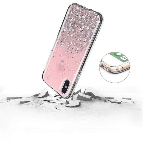 Wozinsky Star csillámos Shining tok Samsung Galaxy A42 5G rózsaszín