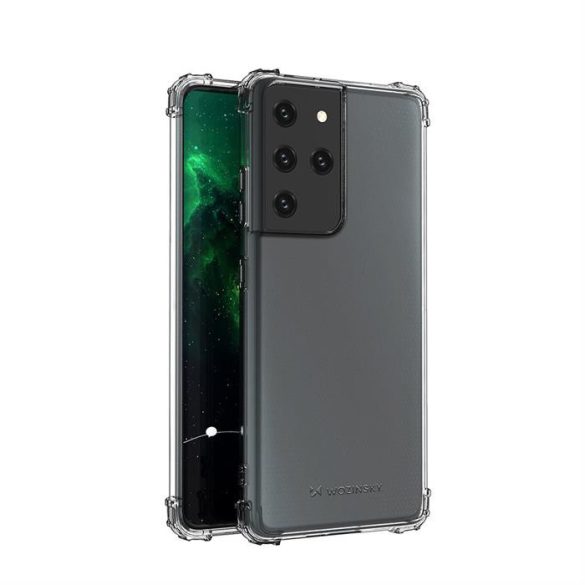 Wozinsky ütésálló tartós tok katonai fokozatú védelem Samsung Galaxy S21 Ultra 5G átlátszó