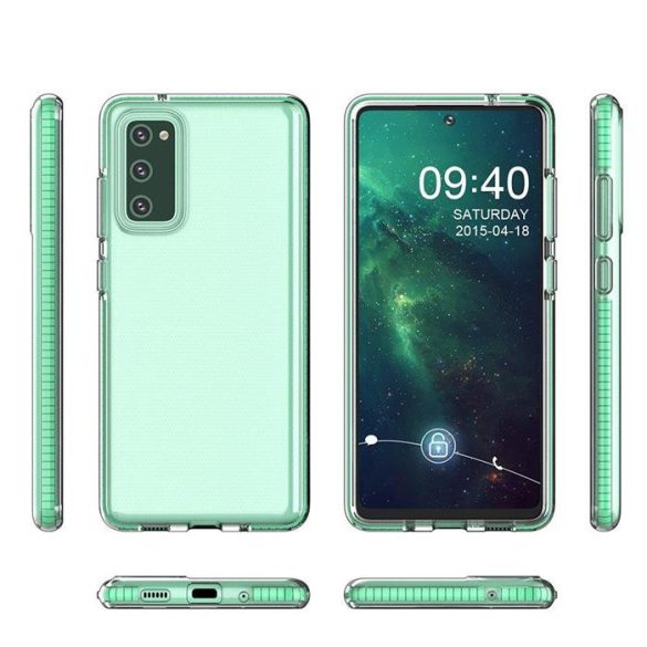 Spring tok világos TPU gél védőburkolat színes kerettel Samsung Galaxy S21 5G sárga