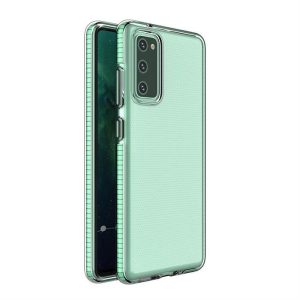 Spring tok világos TPU gél védőburkolat színes kerettel Samsung Galaxy S21 Ultra 5G menta