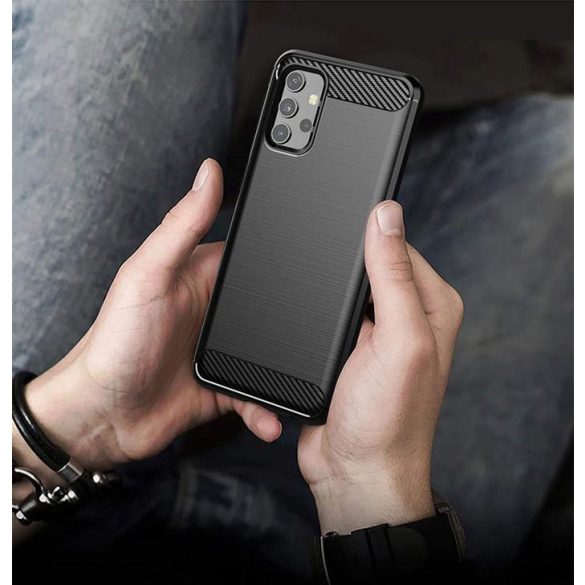 Carbon tok Rugalmas tok TPU tok Samsung Galaxy A32 5G fekete telefontok