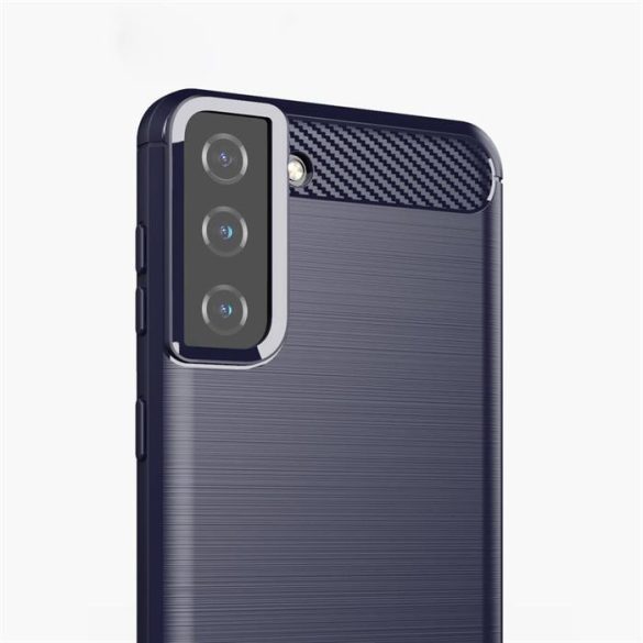 Carbon tok Rugalmas tok TPU tok Samsung Galaxy S21 + 5G (S21 Plus 5G) kék