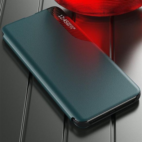 Eco Leather View tok elegáns Bookcase kihajtható tok kitámasztóval Samsung Galaxy S21 + 5G (S21 Plus 5G) vörös