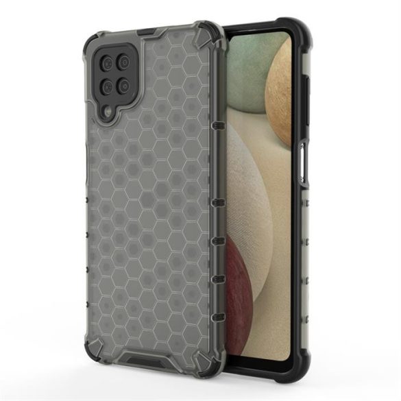 Honeycomb tok páncél telefontok TPU Bumper Samsung Galaxy A12 - fekete