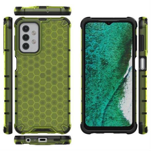 Honeycomb tok páncél telefontok TPU Bumper Samsung Galaxy A32 5G zöld