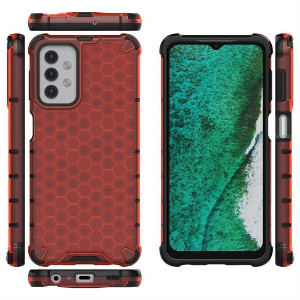 Honeycomb tok páncél telefontok TPU Bumper Samsung Galaxy A32 5G piros