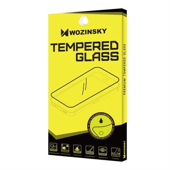 Wozinsky edzett üveg tempered glass Teljes Glue Super Tough képernyővédő fólia teljes képernyős kerettel tokbarát Motorola Moto E7 fekete üvegfólia