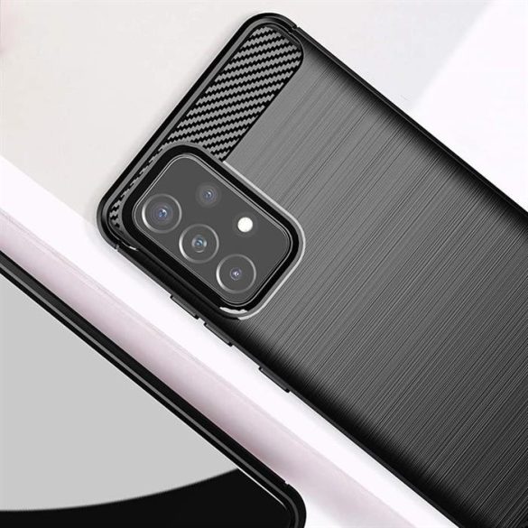 Carbon tok Rugalmas tok TPU tok Samsung Galaxy A72 4G fekete