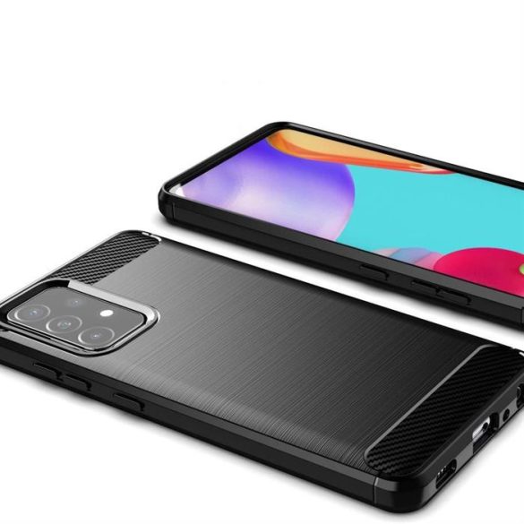 Carbon tok Rugalmas tok TPU tok Samsung Galaxy A72 4G fekete