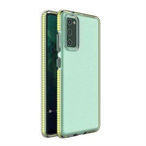 Spring tok Tiszta TPU gél védőtok színes tok Samsung Galaxy A72 4G sárga