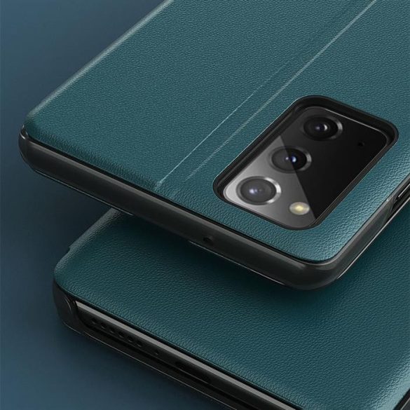 Eco Bőr View tok Elegáns flipes kihajtható tok kitámasztóval Samsung Galaxy A32 4G fekete