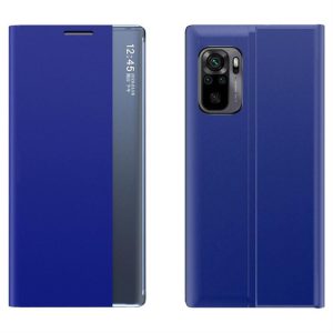 SLEEP tok flipes kihajtható tok okos ablakban Xiaomi Redmi K40 Pro + / K40 Pro / K40 / POCO F3 kék