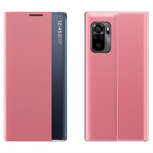 SLEEP tok flipes kihajtható tok az smart ablakhoz Xiaomi Redmi K40 Pro + / K40 Pro / K40 / PoCo F3 Pink