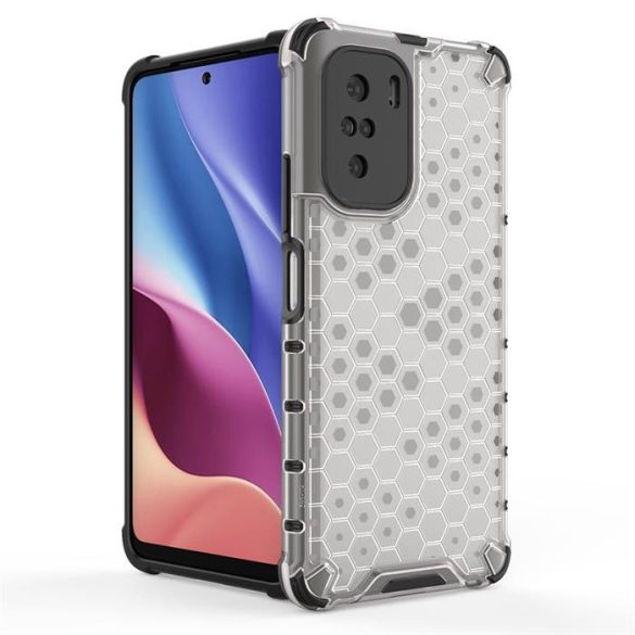 Honeycomb tok Páncél telefontok TPU Bumper Xiaomi redmi K40 Pro + / K40 Pro / K40 / Poco F3 fekete