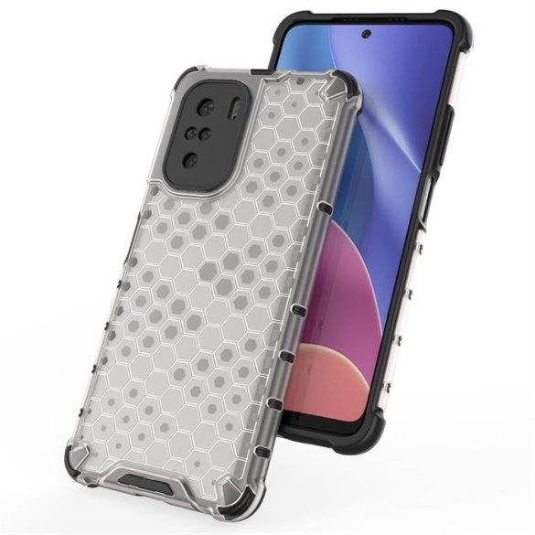 Honeycomb tok Páncél telefontok TPU Bumper Xiaomi redmi K40 Pro + / K40 Pro / K40 / Poco F3 fekete