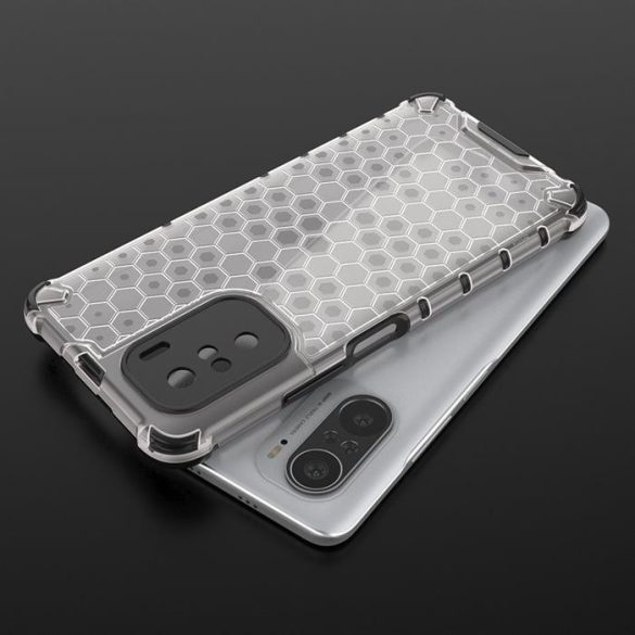 Honeycomb tok Páncél telefontok TPU Bumper Xiaomi redmi K40 Pro + / K40 Pro / K40 / Poco F3 fekete