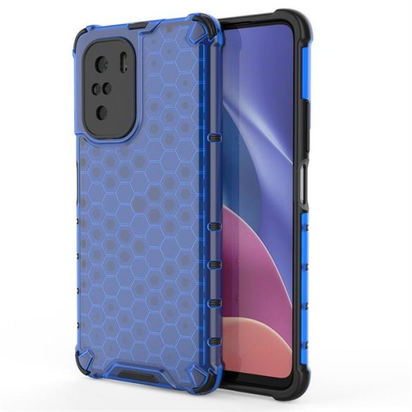 Honeycomb tok Páncél telefontok TPU Bumper Xiaomi redmi K40 Pro + / K40 Pro / K40 / Poco F3 kék