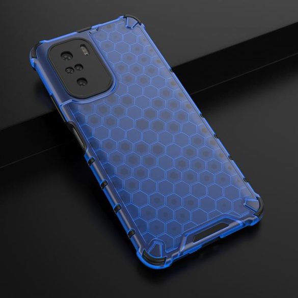 Honeycomb tok Páncél telefontok TPU Bumper Xiaomi redmi K40 Pro + / K40 Pro / K40 / Poco F3 kék