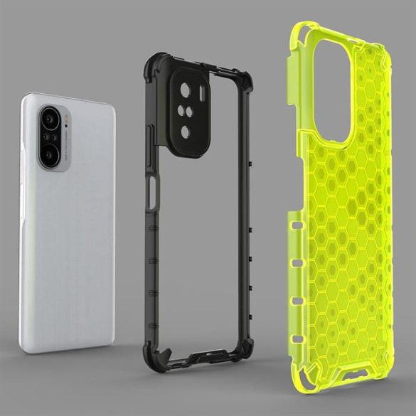 Honeycomb tok Páncél telefontok TPU Bumper Xiaomi redmi K40 Pro + / K40 Pro / K40 / Poco F3 zöld