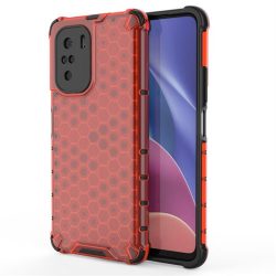   Honeycomb tok Páncél telefontok TPU Bumper Xiaomi redmi K40 Pro + / K40 Pro / K40 / Poco F3 piros