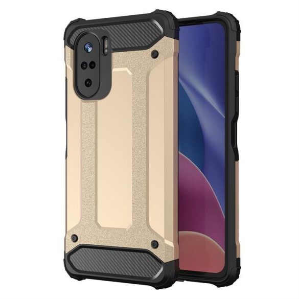 hybrid Armor tok Kemény telefontok Xiaomi Redmi K40 Pro + / K40 Pro / K40 / poco f3 Golden