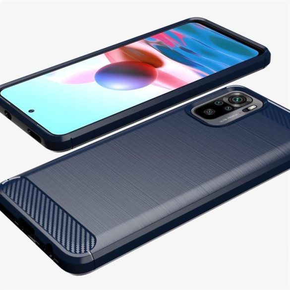 Carbon tok Flexible tok TPU tok for Xiaomi Redmi Note 10 / REDMI Note 10S BLUE