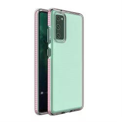   Spring tok Tiszta TPU gél védőtok színes tok Samsung Galaxy A02s uniós fény rózsaszín