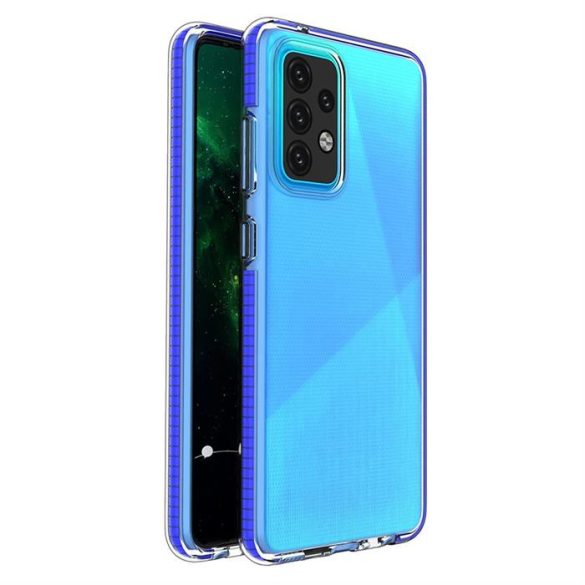 Spring Case tok Samsung Galaxy A52s 5G / A52 5G / A52 4G átlátszó sötétkék kerettel