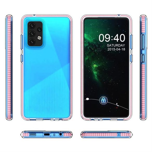 Spring Case tok Samsung Galaxy A52s 5G / A52 5G / A52 4G átlátszó sötétkék kerettel