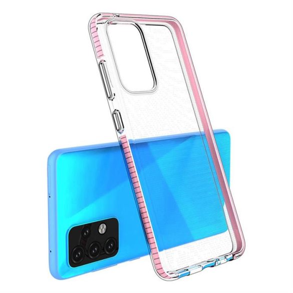 Spring Case tok Samsung Galaxy A52s 5G / A52 5G / A52 4G átlátszó sötétkék kerettel