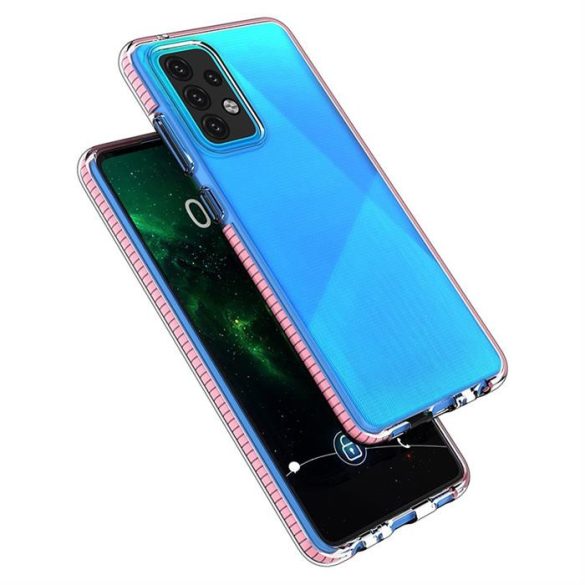 Spring Case tok Samsung Galaxy A52s 5G / A52 5G / A52 4G átlátszó sötétkék kerettel