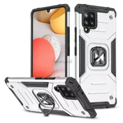   Wozinsky Ring Armor tok kitámasztható Tough ütésálló tok Samsung Galaxy A42 5G ezüst
