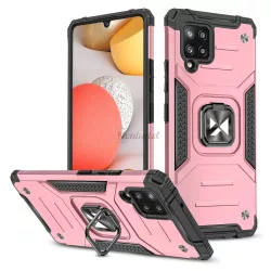   Wozinsky Ring Armor tok kitámasztható Tough ütésálló tok Samsung Galaxy A42 5G Pink