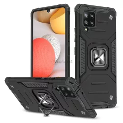   Wozinsky Ring Armor tok kitámasztható Tough ütésálló tok Samsung Galaxy A42 5G fekete