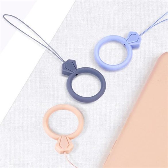 Silicone Lanyard a telefon gyémántgyűrűje medál ujjak sárga