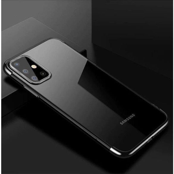 Clear Color tok Gel TPU gömbölyű telefontok a Samsung Galaxy A72 4G fekete