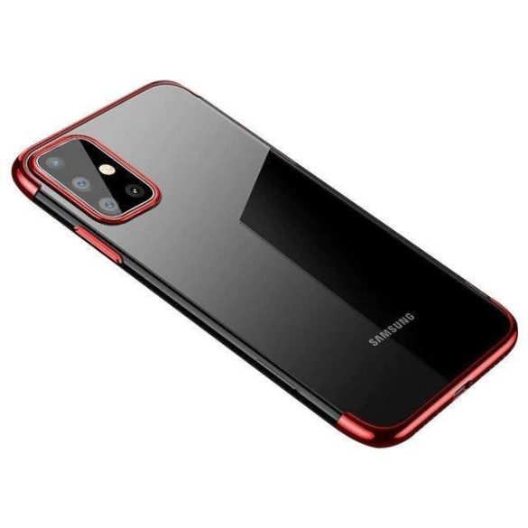 Clear Color tok Gel TPU gömbölyű tok Samsung Galaxy A72 4G piros